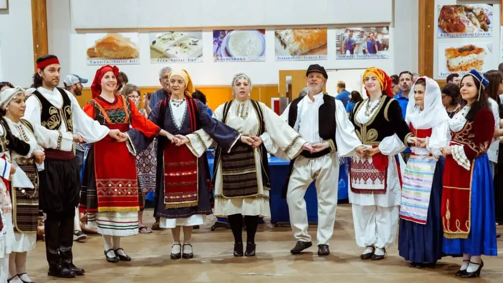 A group of Greek performers 