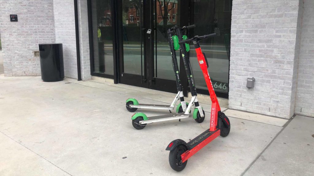 Photo of 3 electric scooters