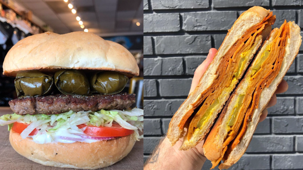 Photo of 2 vegan burgers