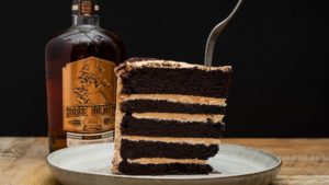 Massive slice of bourbon chocolate cake