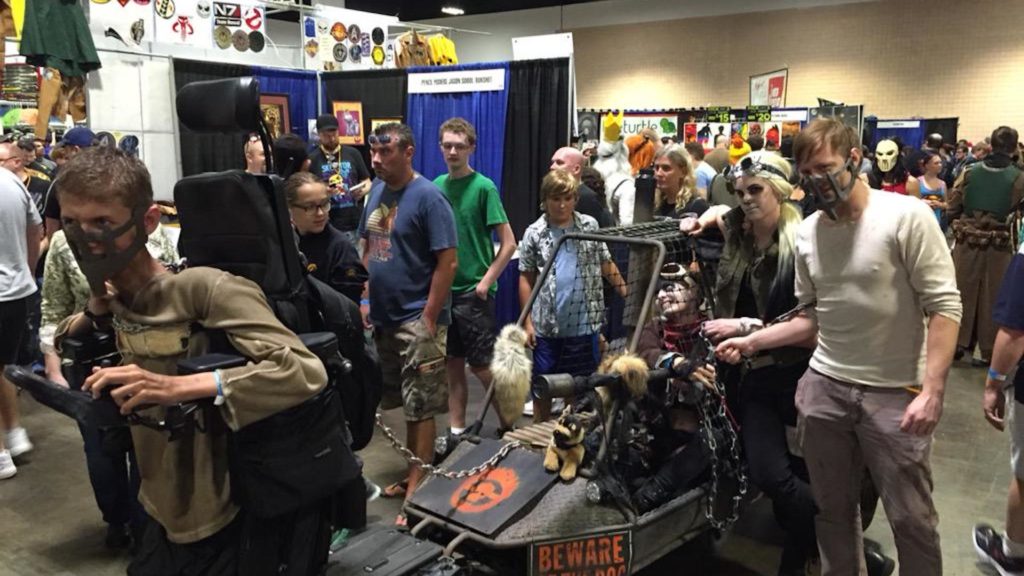 Mad Max Fury Road Cosplayers pose at Comic Con circa 2015