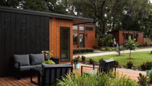 Photo of a common area in a Tiny Home Village