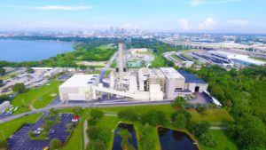 Drone footage of a waste to energy facility in Florida