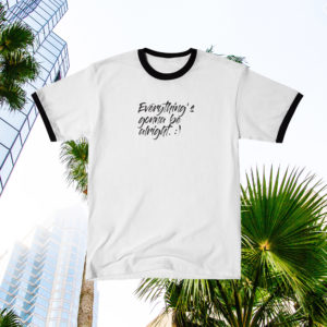 everything's gonna be alright ringer t-shirt on background photo of city of tampa