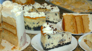 assortment of cheesecakes