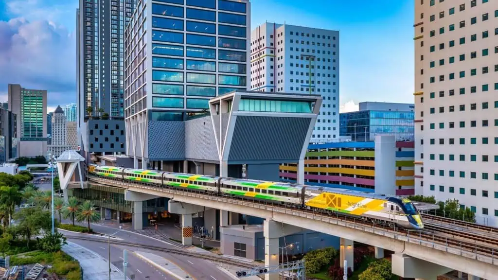 Photo of a high speed rail on an elevated track