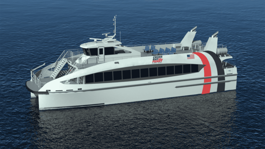 Exterior rendering of a large ferry vessel