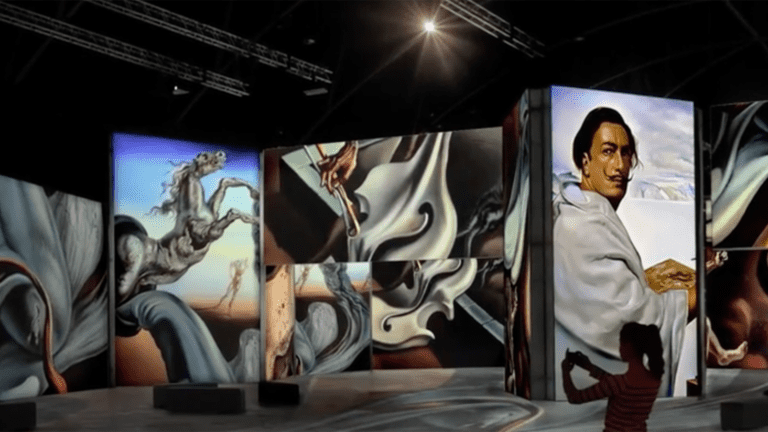 Rendering of Dali art on walls of museum