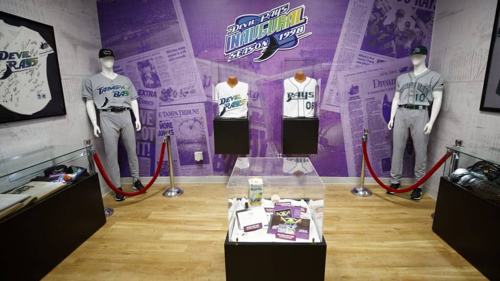 Devil Rays gear at the Rays Museum