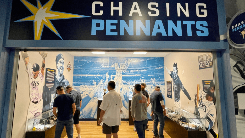 Visitors inside the Rays Museum