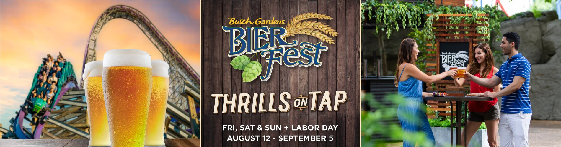Bier Fest at Busch Gardens Friday, Saturday, and Sundays through September 5