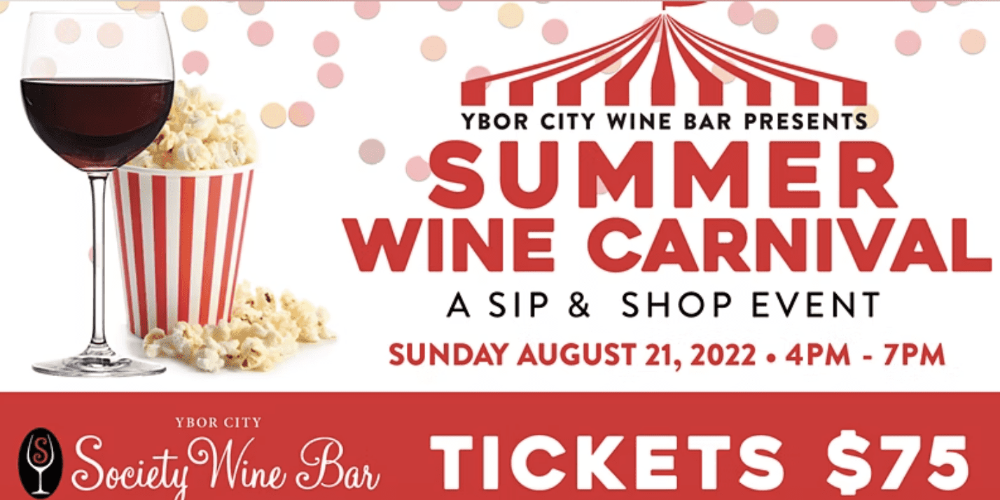 summer wine carnival with ybor city wine bar sunday august 21 4pm-7pm