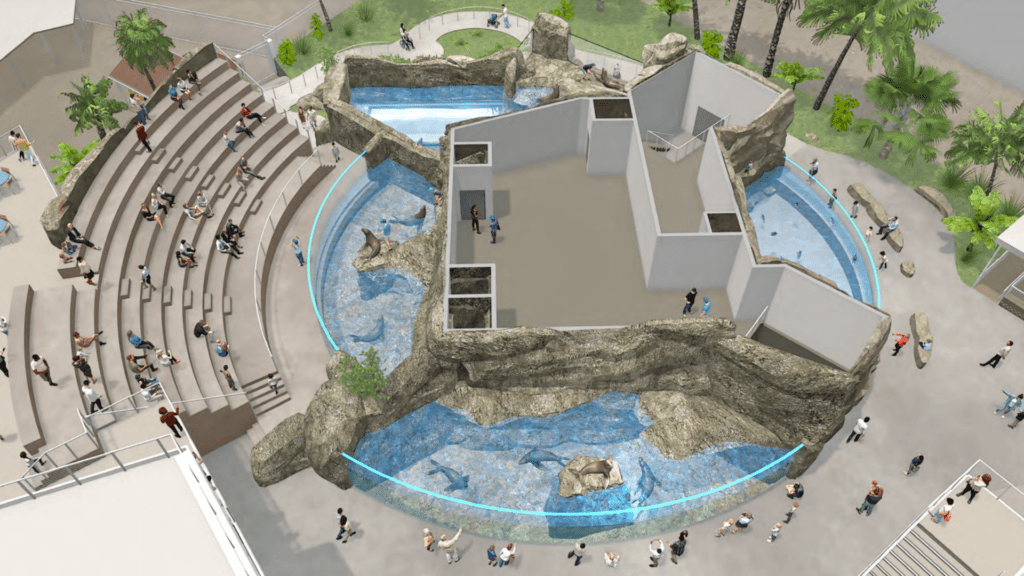 Rendering of the aquarium's outdoor space