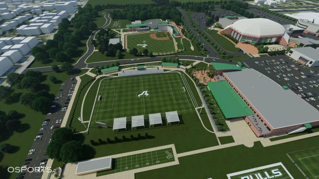Rendering of the new USF Athletics District