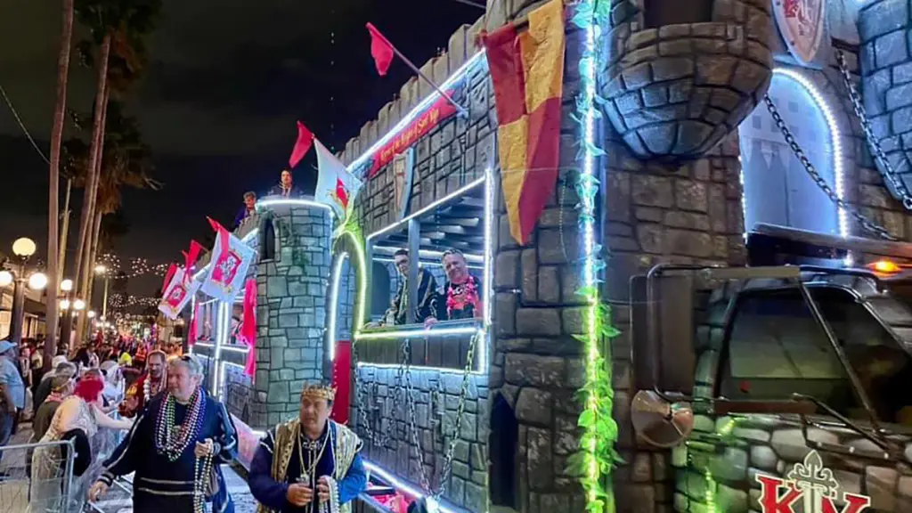 a float designed to look like a castle