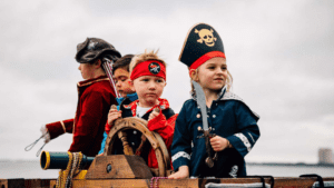 Children's Gasparilla with kids dressed as pirates