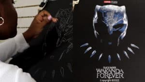 Tampa Bay artist, Nneka Jones, creates an embroidered portrait art of the Black Panther