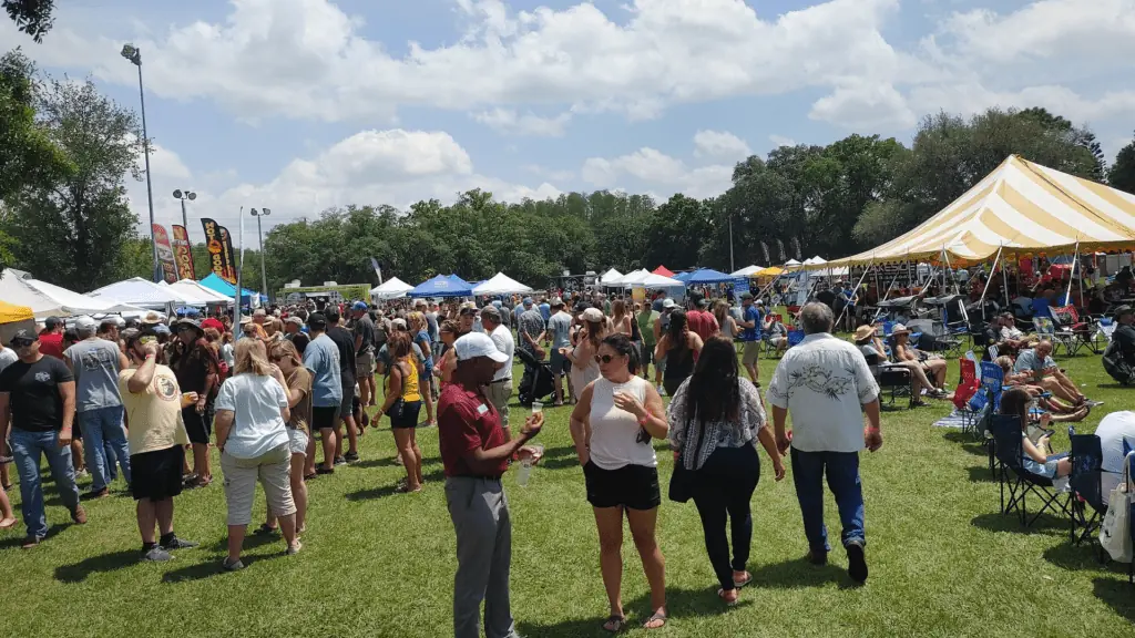A gathering of people at an outdoor food festival