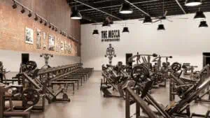 rendering of a large gold's gym with ample circuit machines