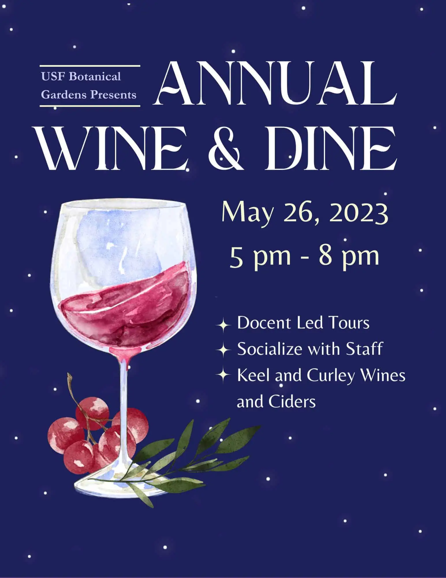Annual Wine & Dine at USF Botanical Gardens