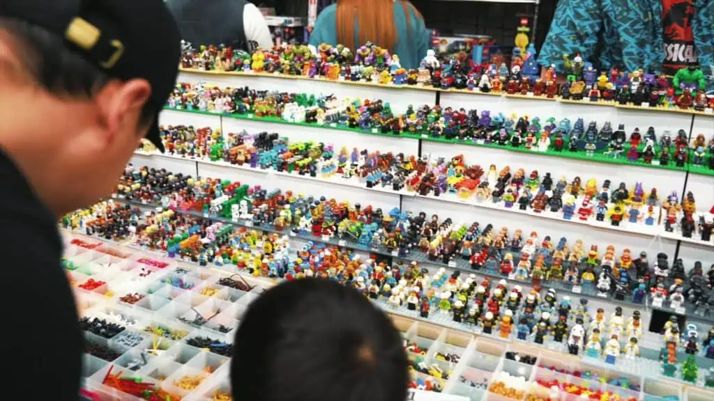 a big display of LEGO mini figures