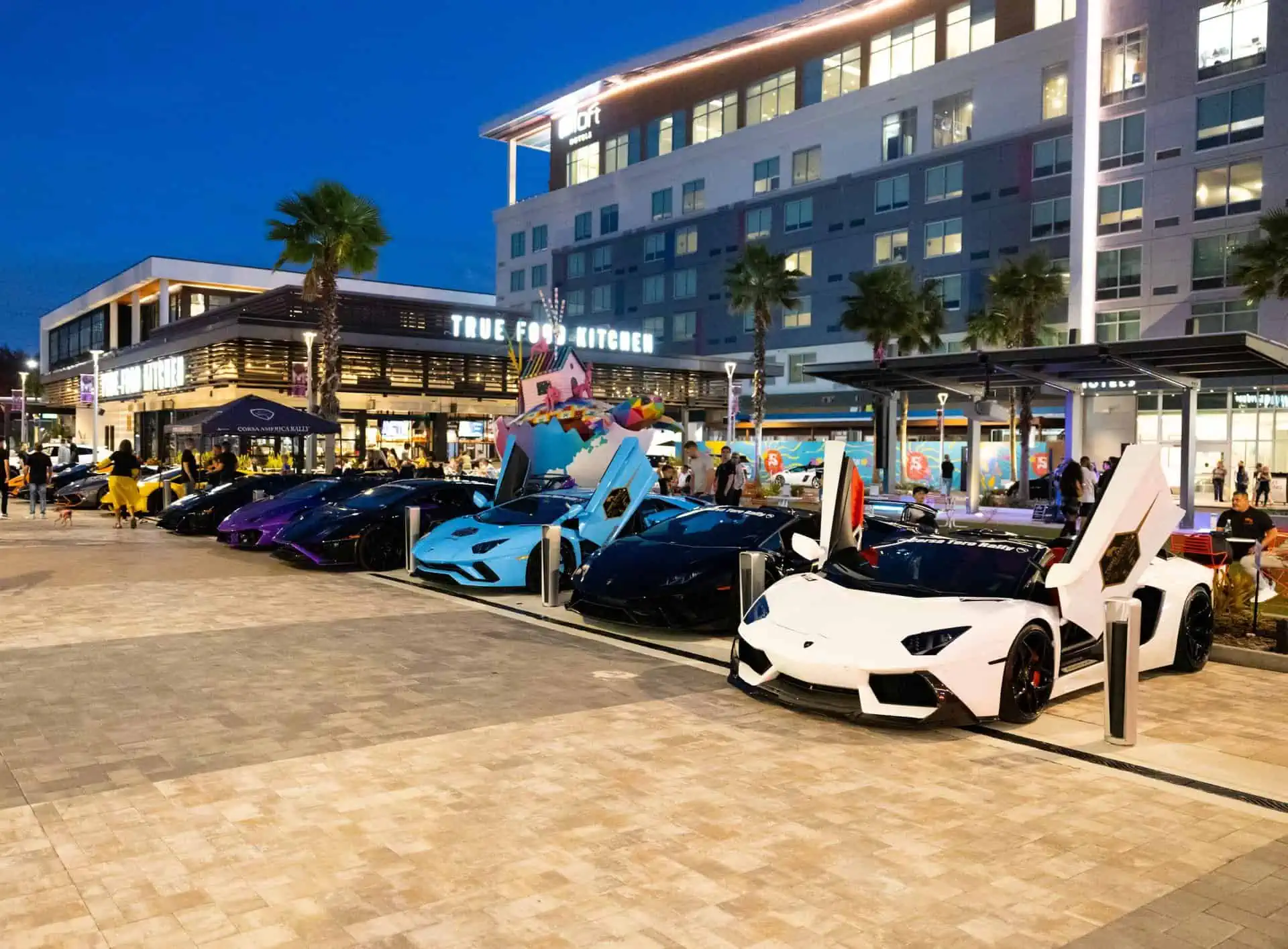 Exotic cars lined up