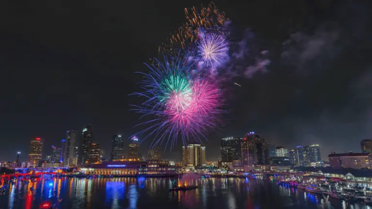 Fireworks display in downtown Tampa