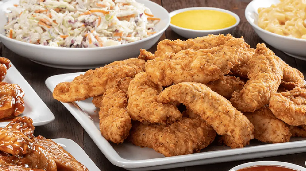 plate of fried chicken tenders