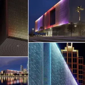 A collage of exterior pictures from the Tampa Museum of Art