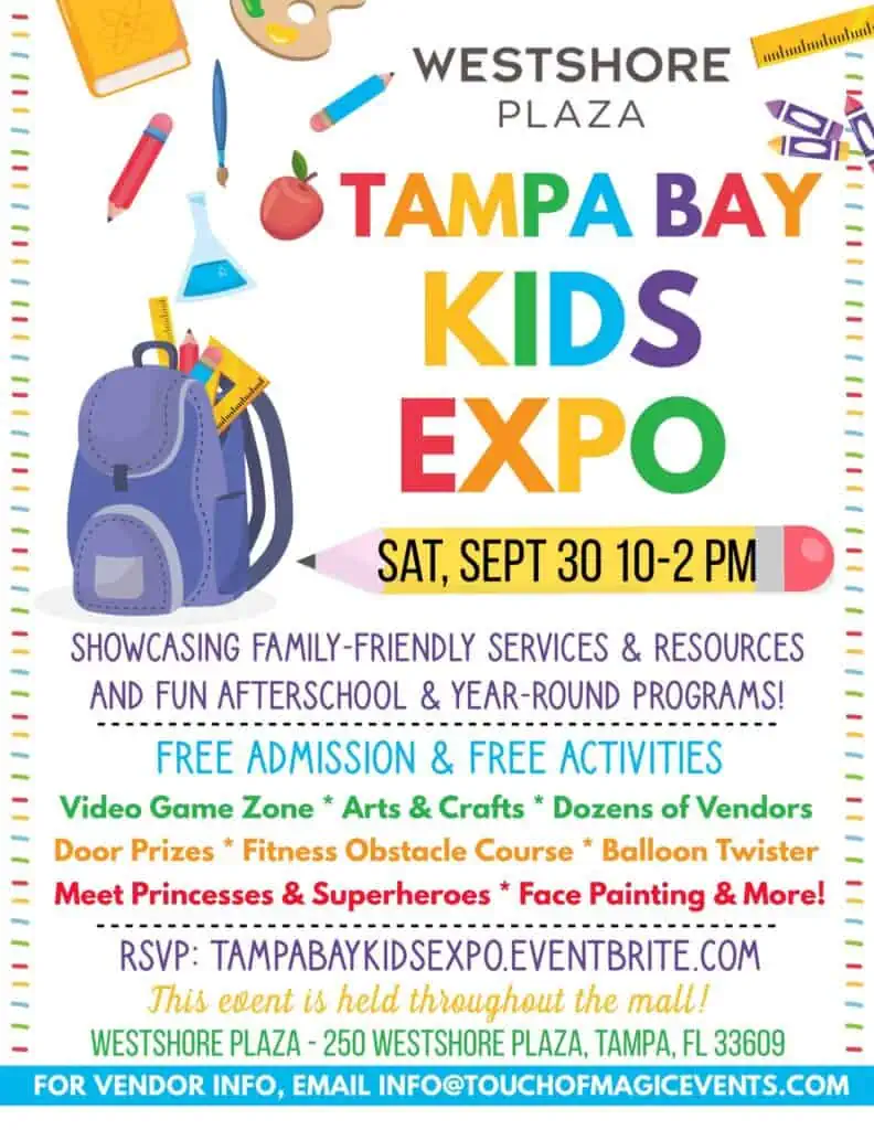 Tampa Bay Kids Expo September 30 10am-2pm