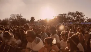 a group of people enjoying a big outdoor concert