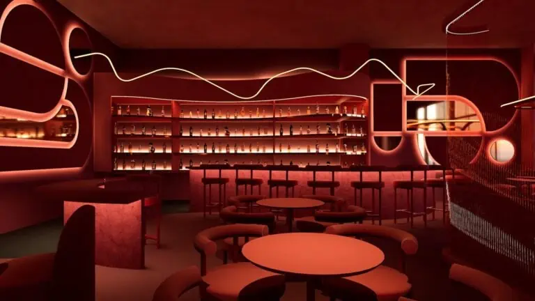 Rendering of cocktail lounge