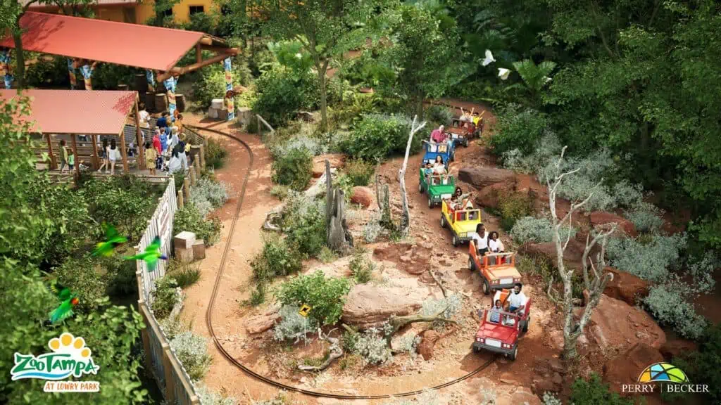 aerial view of a new ride at a zoo