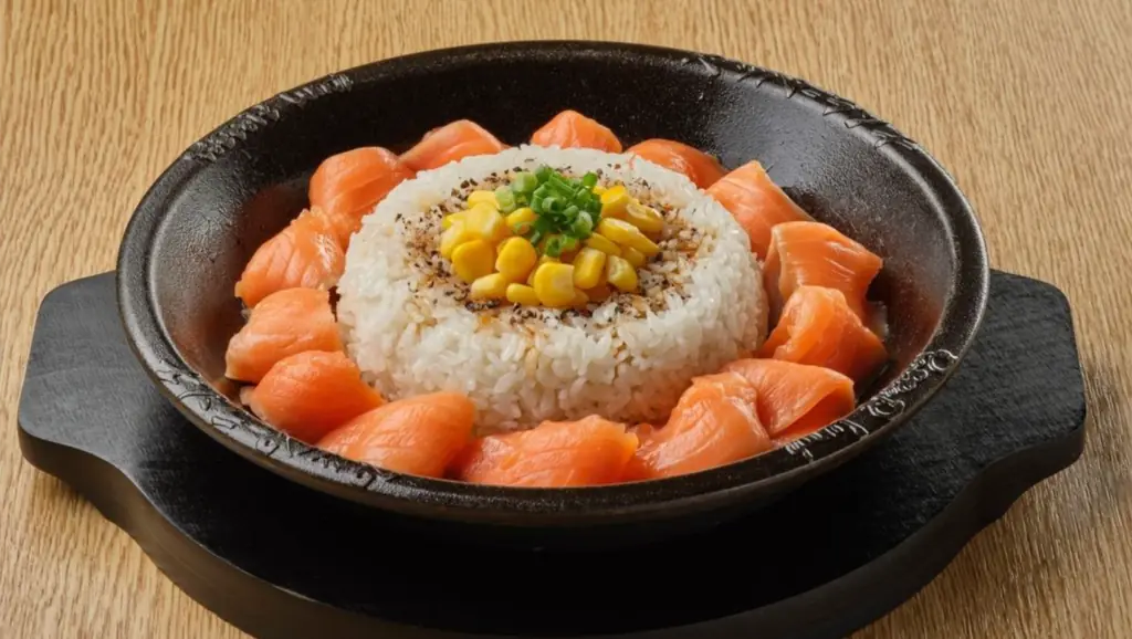 bowl of seafood and rice