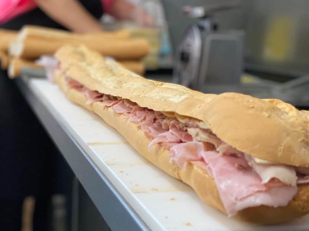 a long Cuban sandwich