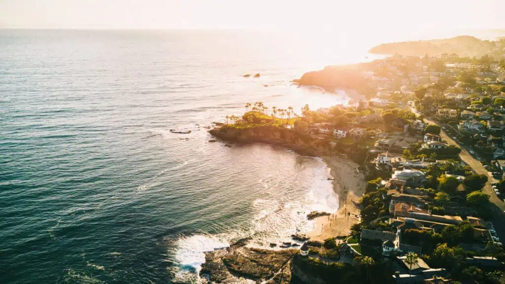 aerial view of a coastal area in California