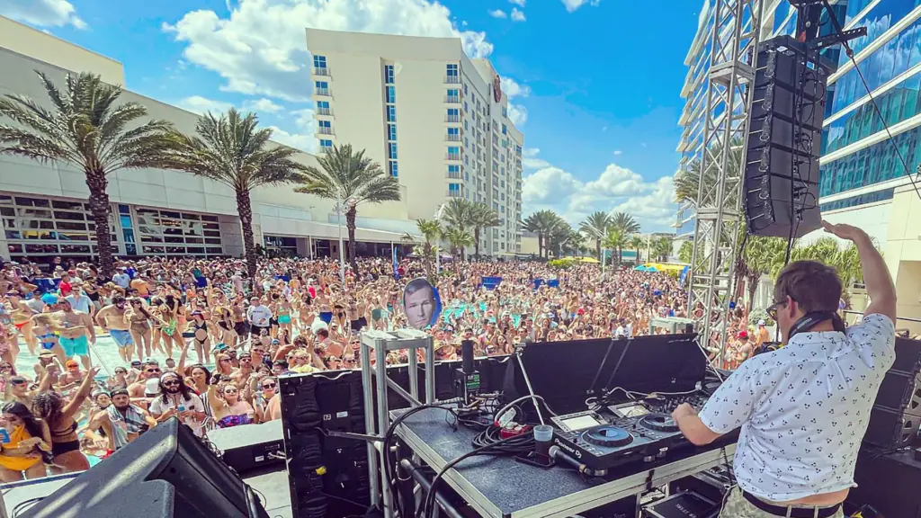 a live concert poolside at Seminole Hard Rock Hotel