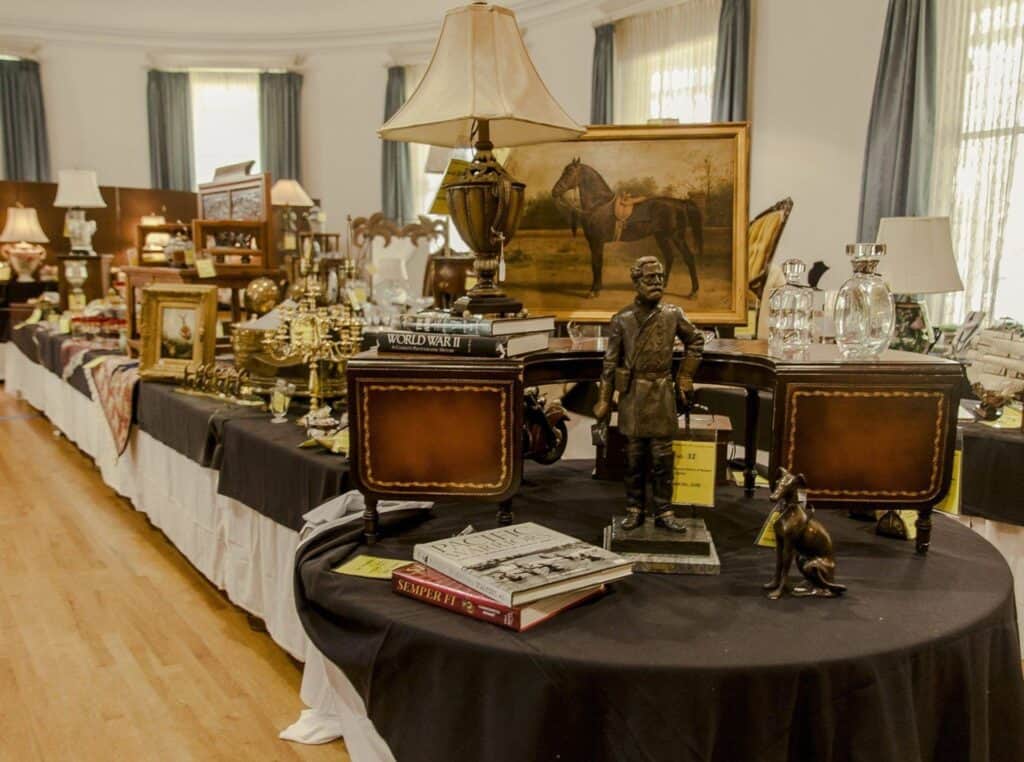 antiques arranged on a table
