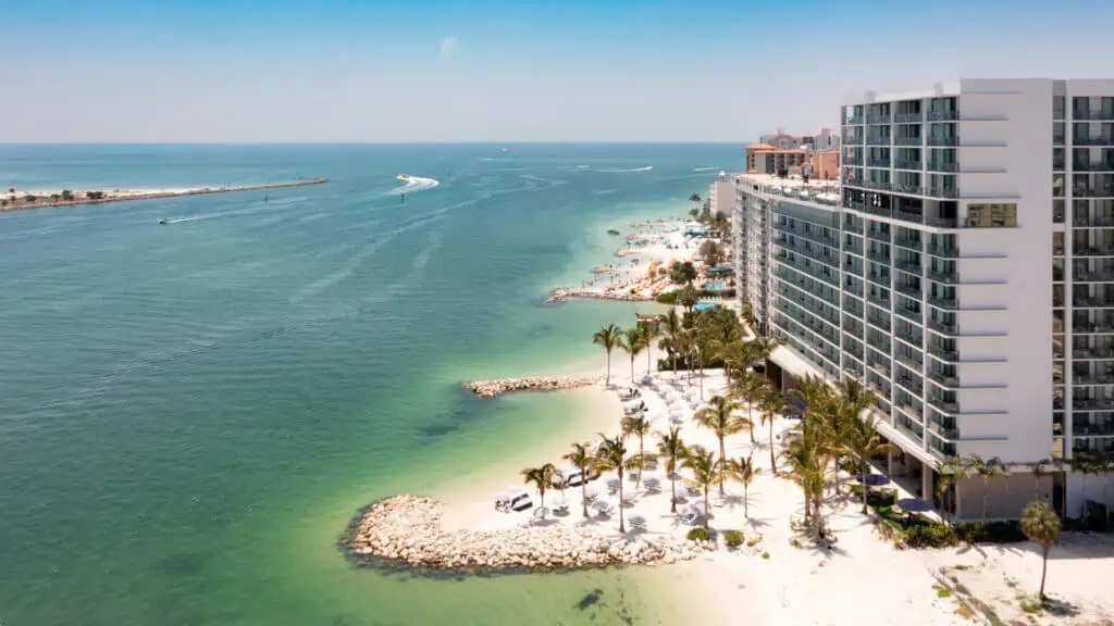 aerial view of clearwater beach with m