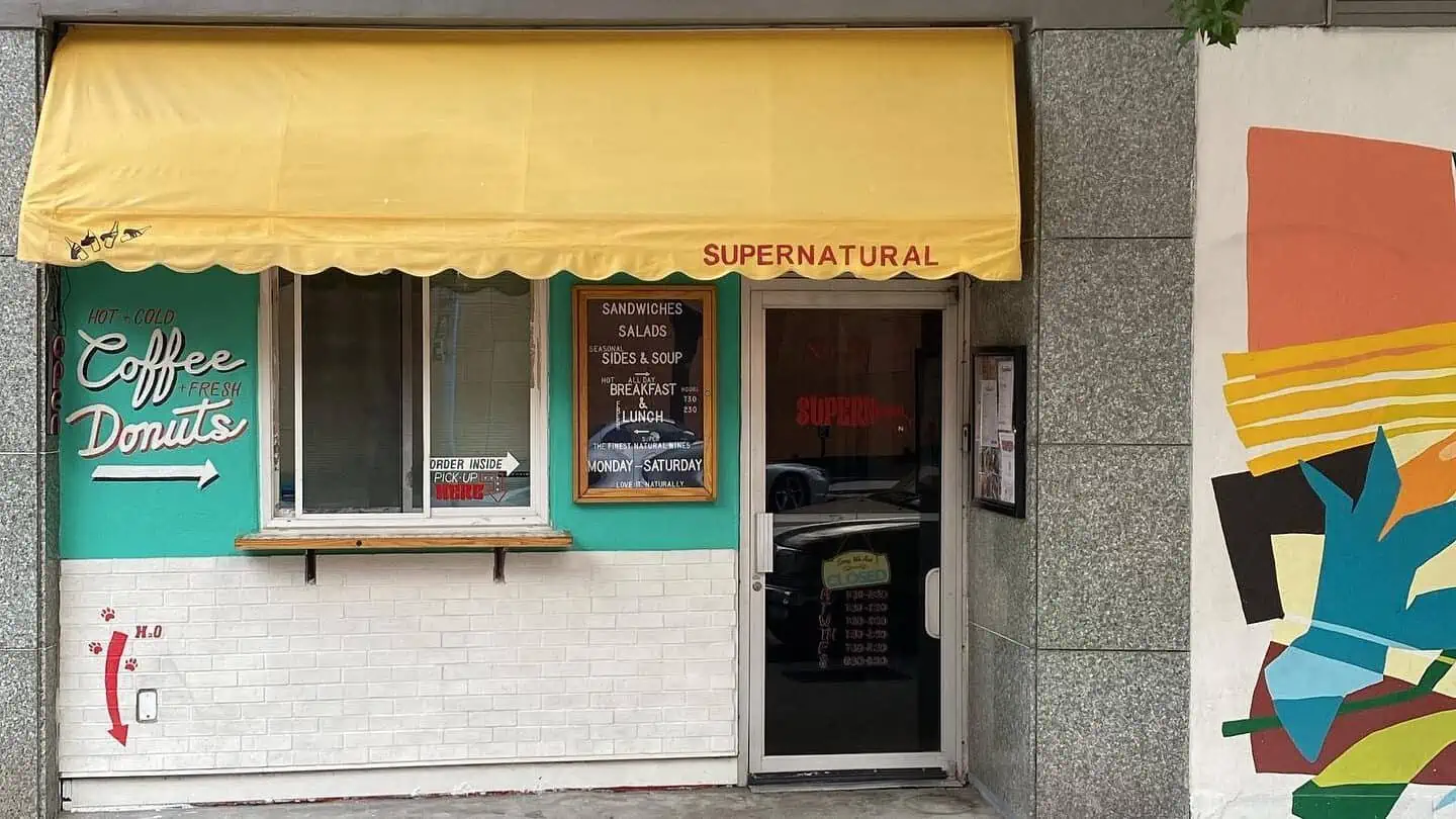 Grab your donuts, coffee, and more from the SuperNatural pick-up window out front.