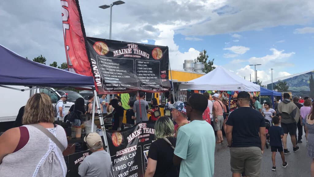 Thousands of people gathered outside for a huge food truck festival.