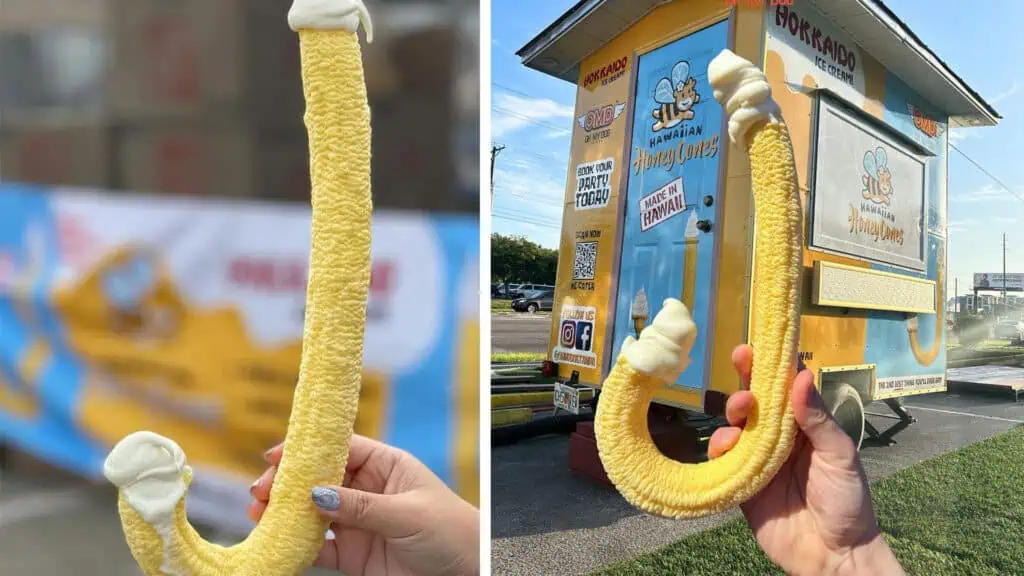 two J shaped ice cream cones