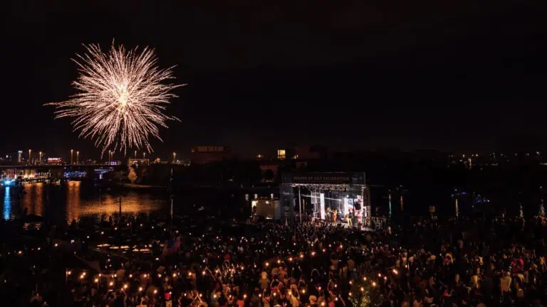 fireworks display on the waterfront