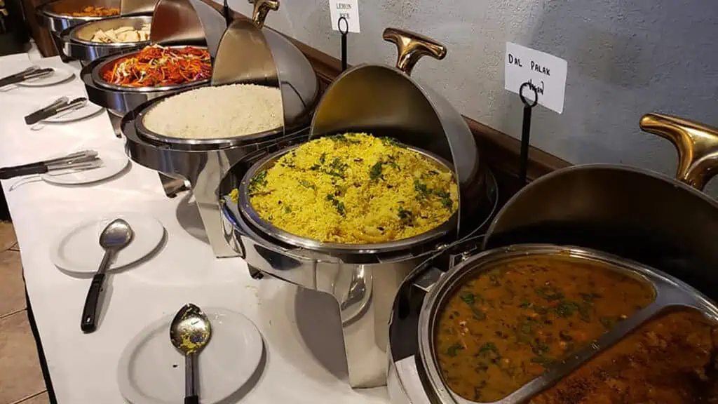 an Indian cuisine buffet