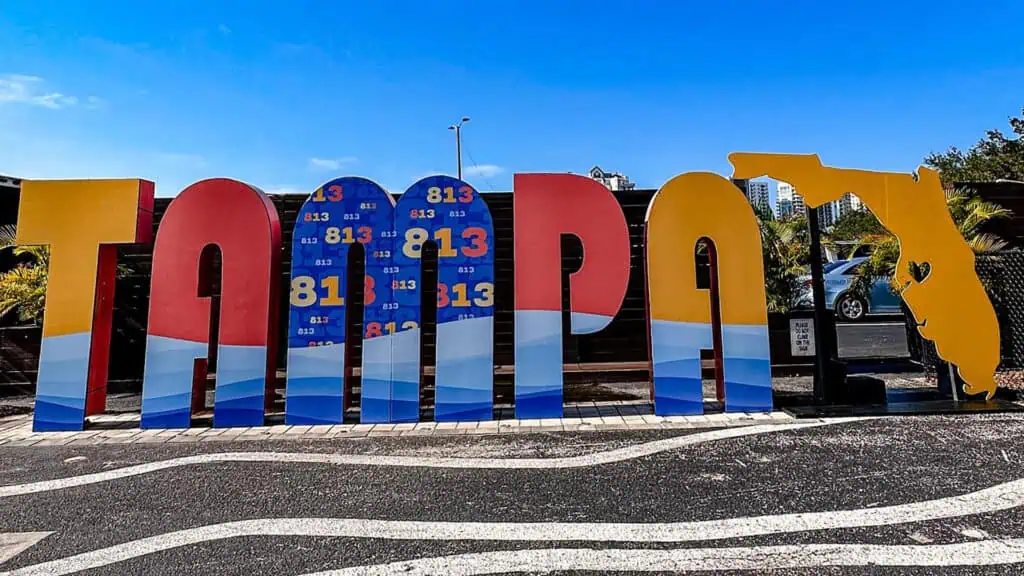 sign spelling out a Tampa sign