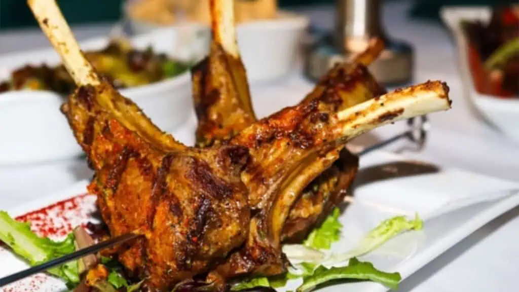 lamb chops on a plate 