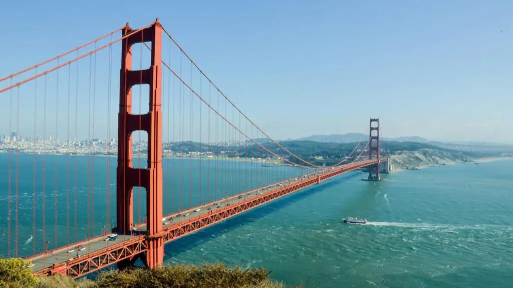 The Golden Gate Bridge viewed form above