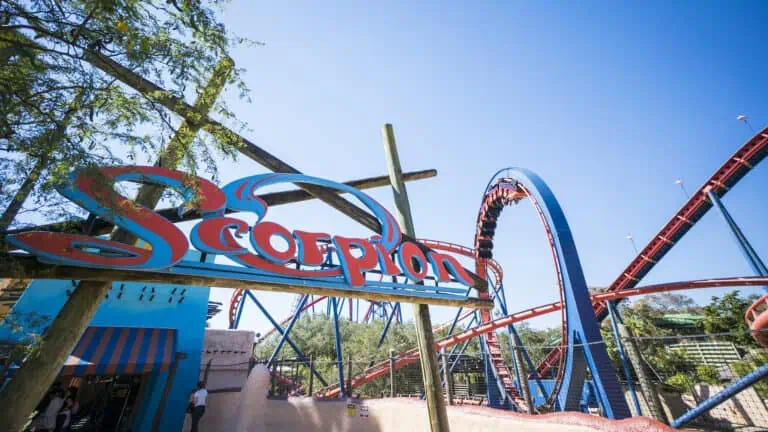 exterior of a roller coaster