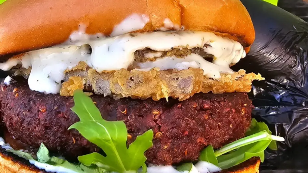 a large plant-based burger 