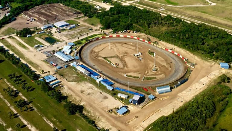 aerial view of a raceway